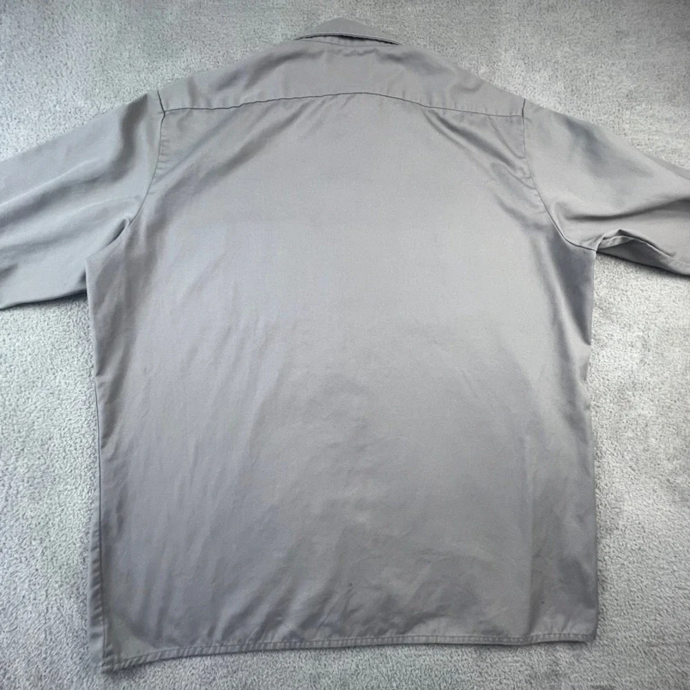 Dickies Work Shirt‎ Mens 2XL Long Sleeve Gray Twill Button Down Skater Workwear